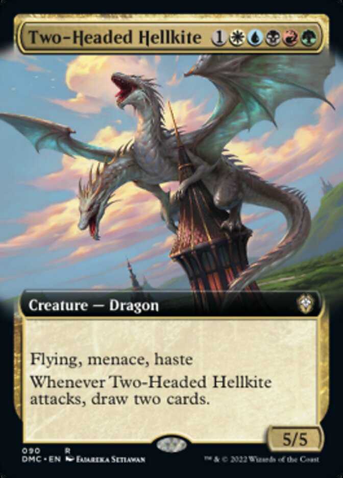 Two-Headed Hellkite (Extended Art) [Dominaria United Commander] | Grognard Games