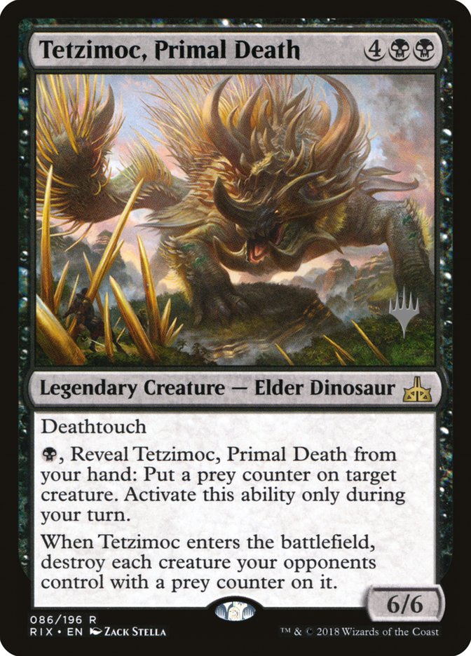 Tetzimoc, Primal Death (Promo Pack) [Rivals of Ixalan Promos] | Grognard Games