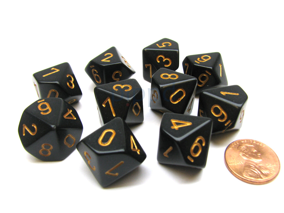 CHX25228 10 D10 Black/Gold | Grognard Games