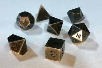 CHX27028 Metal Dark Metal 7 Dice | Grognard Games
