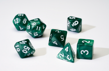 Sirius Pearl Green 7 Dice-set | Grognard Games