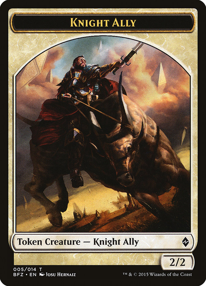 Knight Ally [Battle for Zendikar Tokens] | Grognard Games