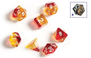 Sirius Dice Yellow Red 7 Die Set | Grognard Games