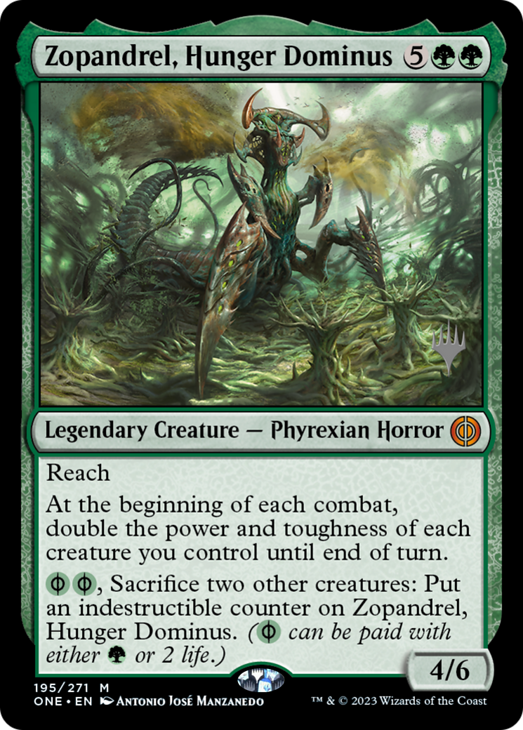 Zopandrel, Hunger Dominus (Promo Pack) [Phyrexia: All Will Be One Promos] | Grognard Games