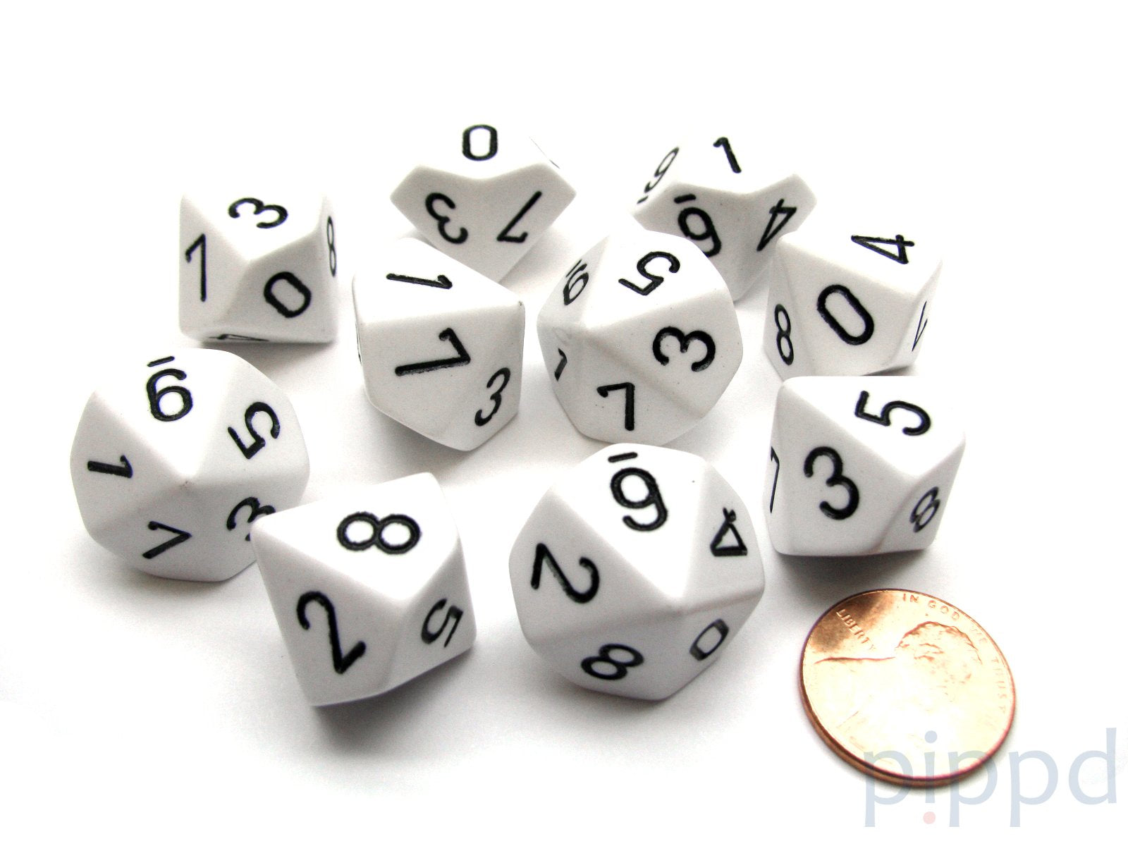 CHX26201 10 D10 Opaque White/Black | Grognard Games