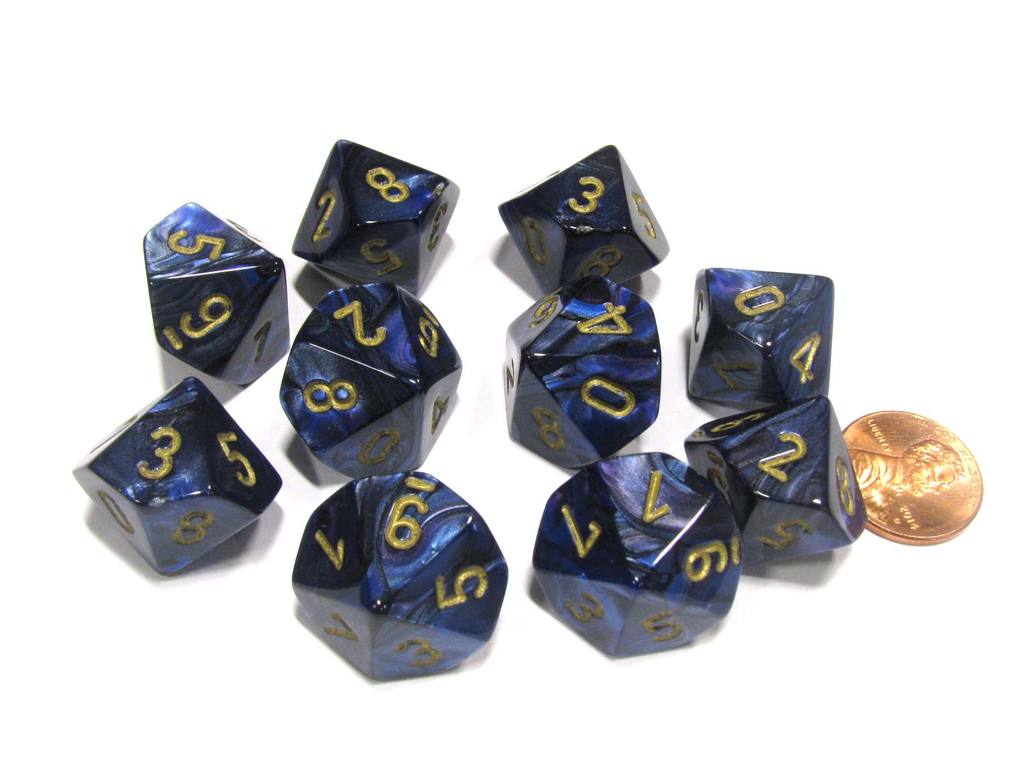 CHX27227 10 D10 Scarab Royal Blue/gold | Grognard Games