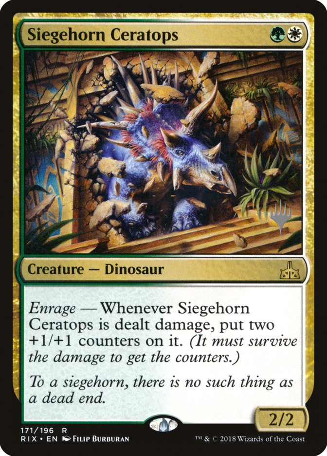 Siegehorn Ceratops (Promo Pack) [Rivals of Ixalan Promos] | Grognard Games