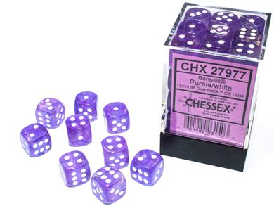 CHXLE433 Frosted Purple/White - Set of 12 D6 | Grognard Games