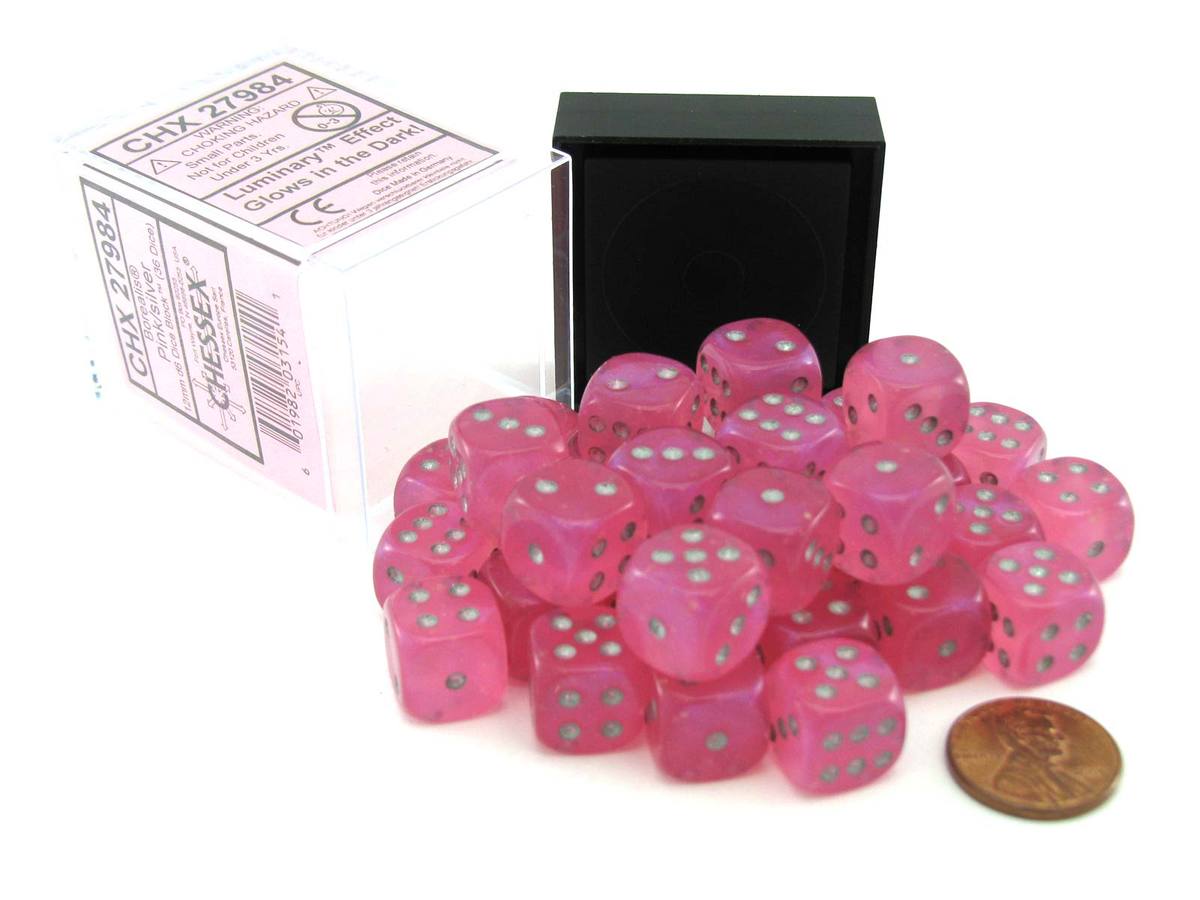 CHX27984 Borealis Pink/Silver 36 D6 set | Grognard Games
