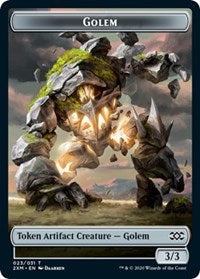 Golem // Elf Warrior Double-sided Token [Double Masters Tokens] | Grognard Games