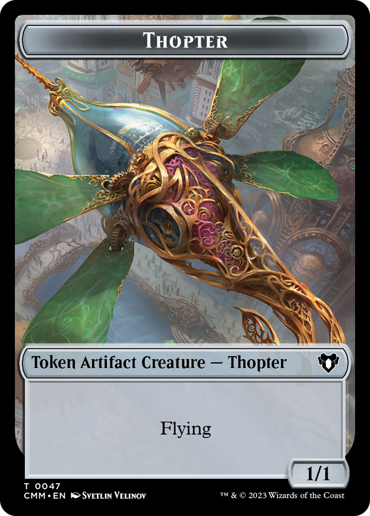 Thopter // Dragon (0020) Double-Sided Token [Commander Masters Tokens] | Grognard Games