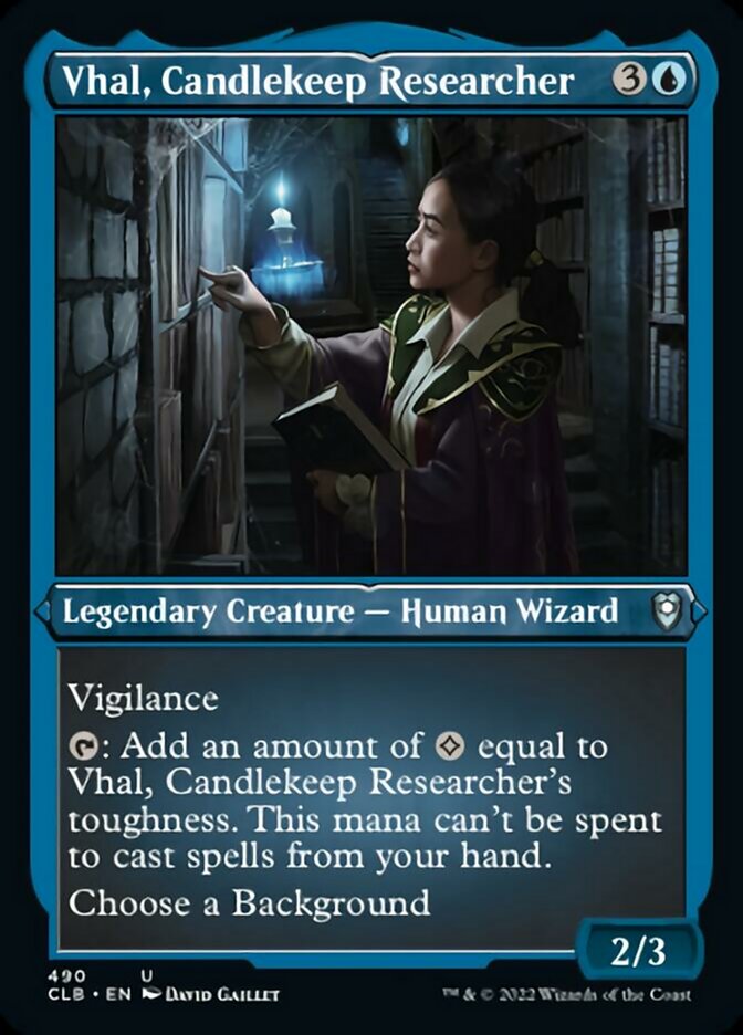 Vhal, Candlekeep Researcher (Foil Etched) [Commander Legends: Battle for Baldur's Gate] | Grognard Games