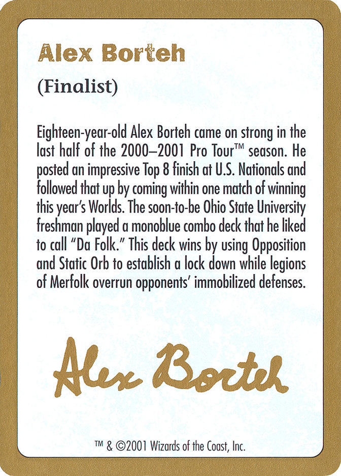 Alex Borteh Bio [World Championship Decks 2001] | Grognard Games