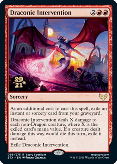 Draconic Intervention [Strixhaven: School of Mages Prerelease Promos] | Grognard Games