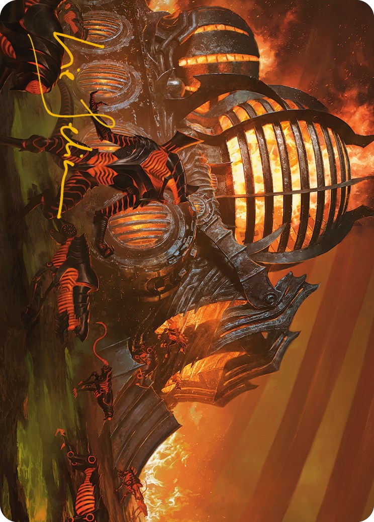 Urabrask's Forge Art Card (Gold-Stamped Signature) [Phyrexia: All Will Be One Art Series] | Grognard Games