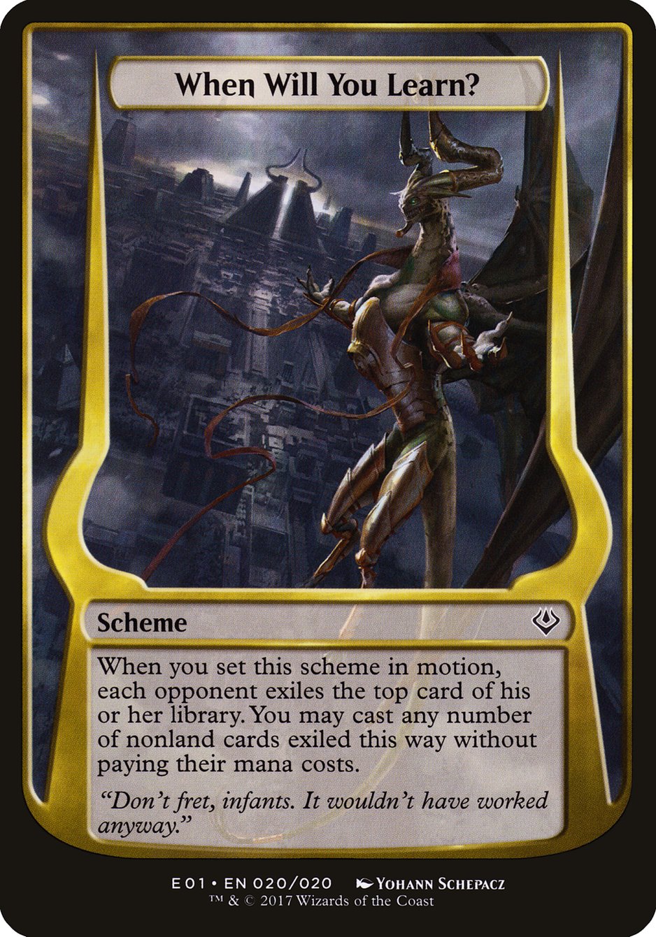 When Will You Learn? (Schemes) [Archenemy: Nicol Bolas Schemes] | Grognard Games