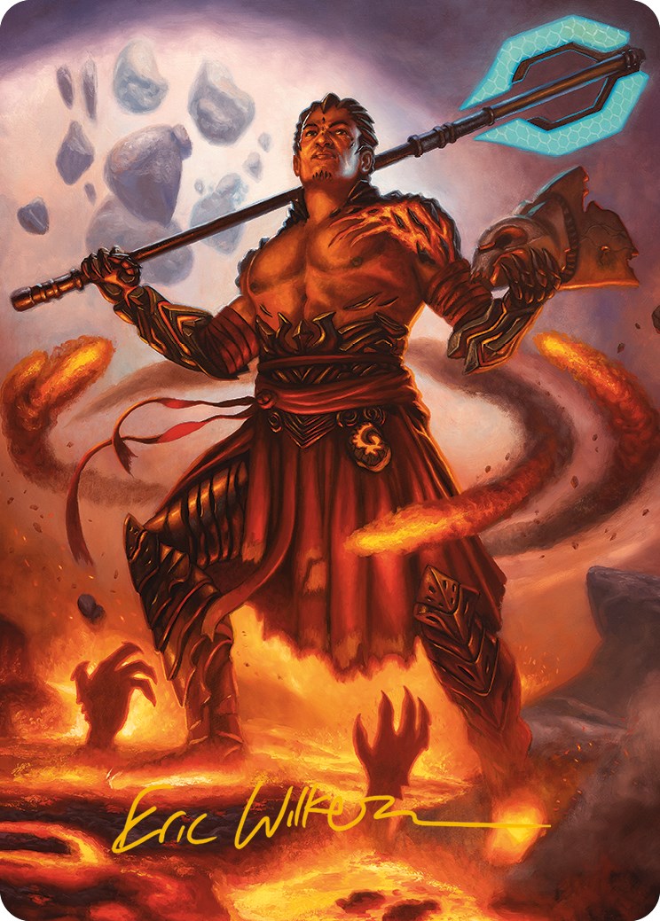 Koth, Fire of Resistance Art Card (Gold-Stamped Signature) [Phyrexia: All Will Be One Art Series] | Grognard Games