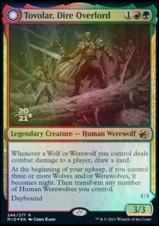 Tovolar, Dire Overlord // Tovolar, the Midnight Scourge [Innistrad: Midnight Hunt Prerelease Promos] | Grognard Games