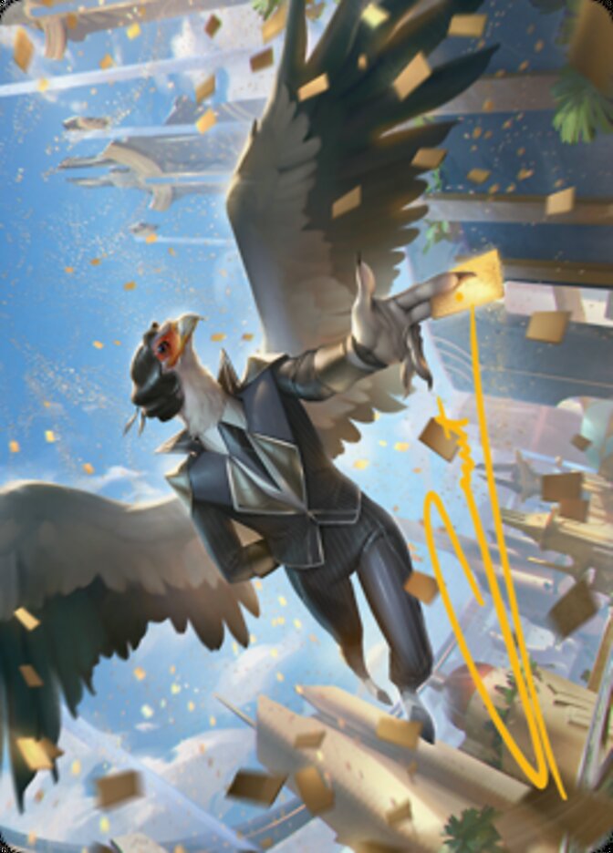 Skyboon Evangelist Art Card (Gold-Stamped Signature) [Streets of New Capenna Art Series] | Grognard Games