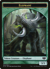 Elephant // Elf Warrior Double-sided Token [Commander 2014 Tokens] | Grognard Games