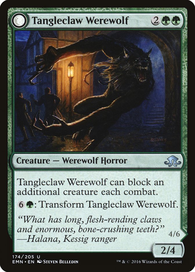 Tangleclaw Werewolf // Fibrous Entangler [Eldritch Moon] | Grognard Games