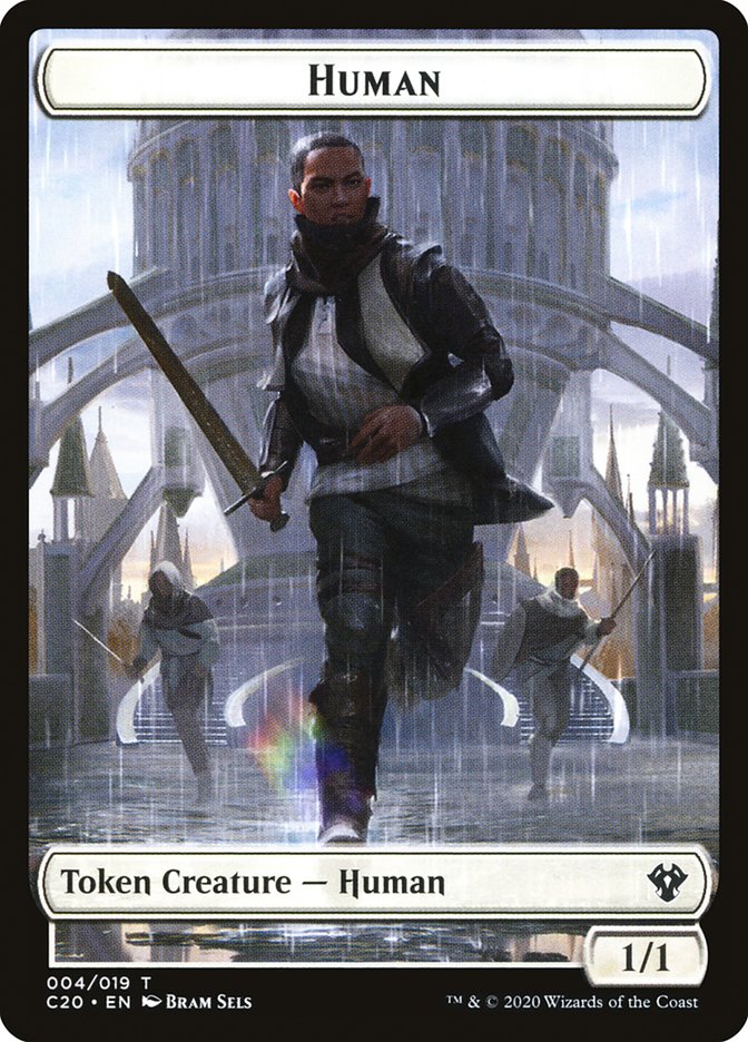 Human // Treasure Double-sided Token [Commander 2020 Tokens] | Grognard Games