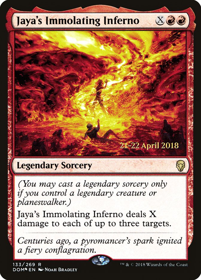 Jaya's Immolating Inferno  [Dominaria Prerelease Promos] | Grognard Games