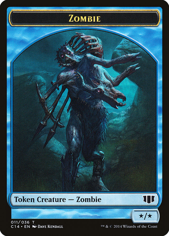 Fish // Zombie (011/036) Double-sided Token [Commander 2014 Tokens] | Grognard Games