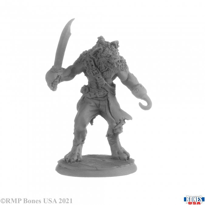 Bones 30038 Reaper Bones Hackle Blackhook, Gnoll Pirate | Grognard Games