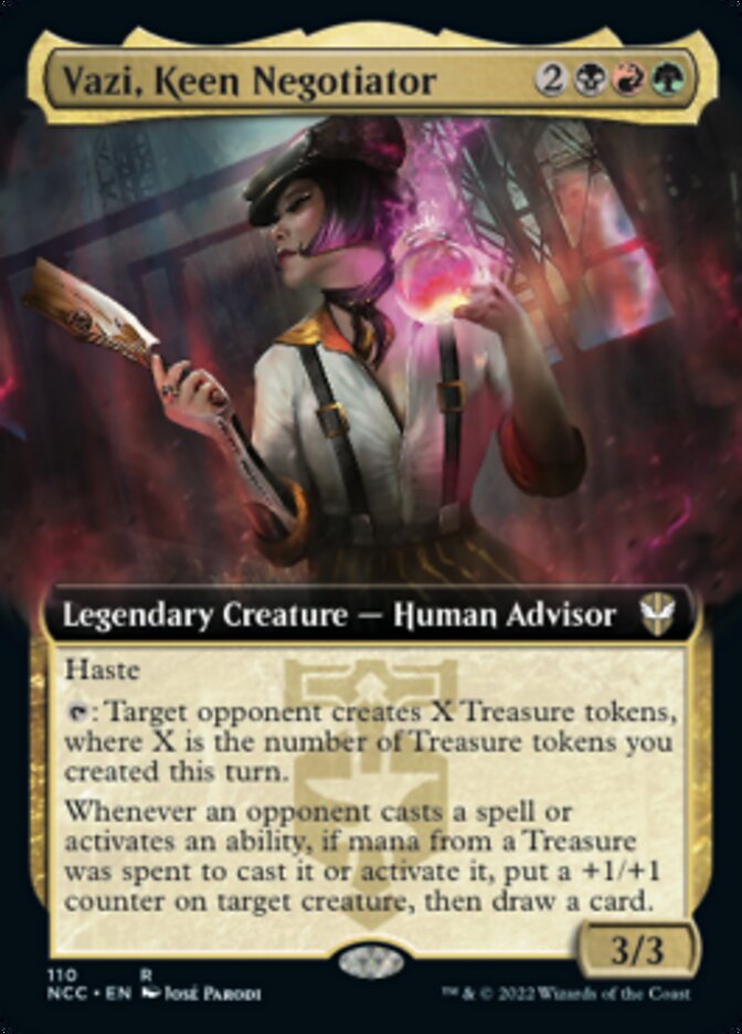 Vazi, Keen Negotiator (Extended Art) [Streets of New Capenna Commander] | Grognard Games