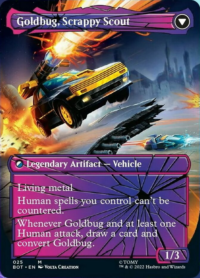 Goldbug, Humanity's Ally // Goldbug, Scrappy Scout (Shattered Glass) [Universes Beyond: Transformers] | Grognard Games