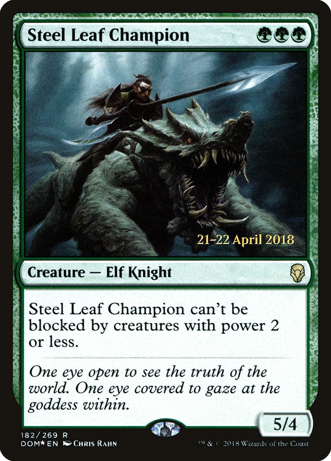 Steel Leaf Champion  [Dominaria Prerelease Promos] | Grognard Games