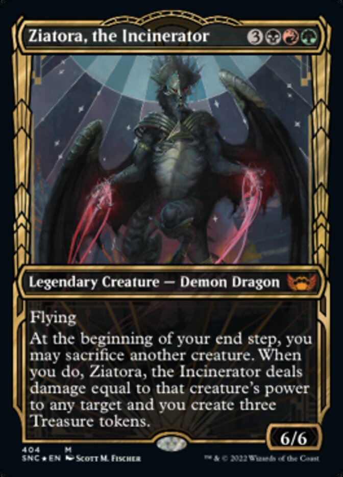 Ziatora, the Incinerator (Showcase Golden Age Gilded Foil) [Streets of New Capenna] | Grognard Games
