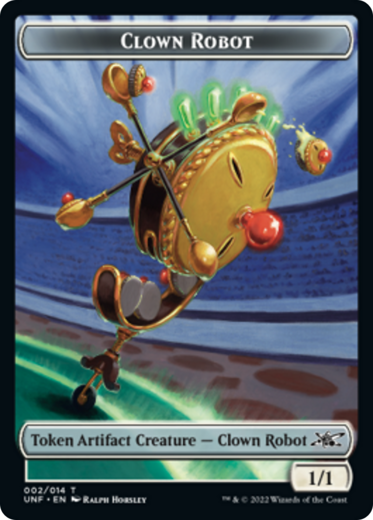 Clown Robot (002) // Treasure (012) Double-sided Token [Unfinity Tokens] | Grognard Games