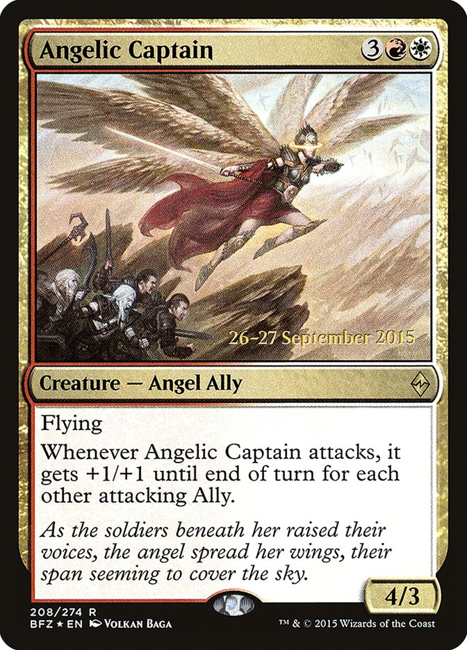 Angelic Captain  [Battle for Zendikar Prerelease Promos] | Grognard Games
