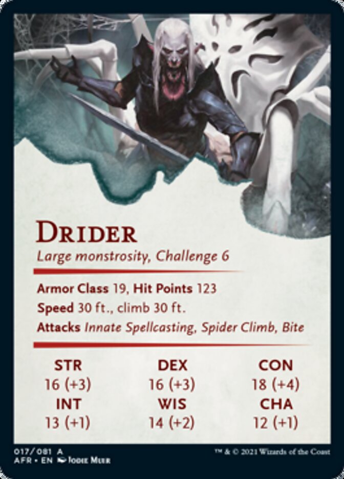 Drider Art Card [Dungeons & Dragons: Adventures in the Forgotten Realms Art Series] | Grognard Games