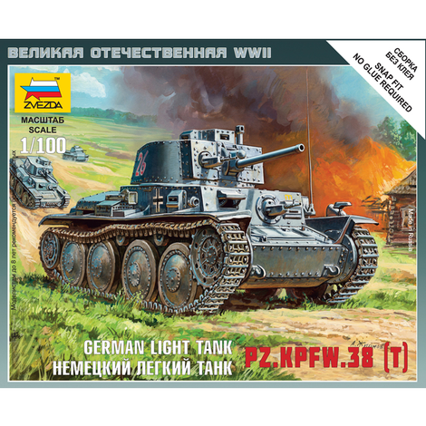 Zvezda 1/100 Pz.Kpfw. 38(T) German Light Tank | Grognard Games