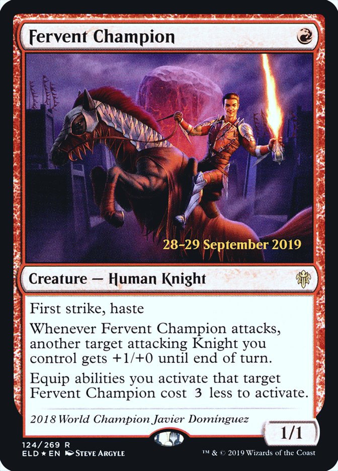 Fervent Champion  [Throne of Eldraine Prerelease Promos] | Grognard Games