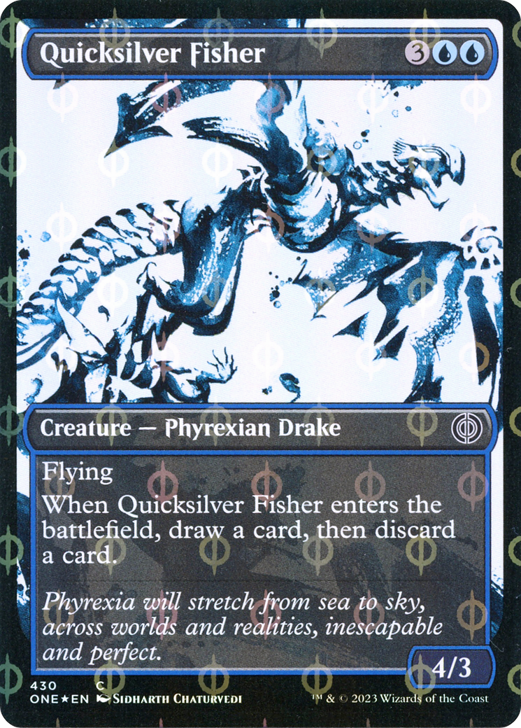 Quicksilver Fisher (Showcase Ichor Step-and-Compleat Foil) [Phyrexia: All Will Be One] | Grognard Games