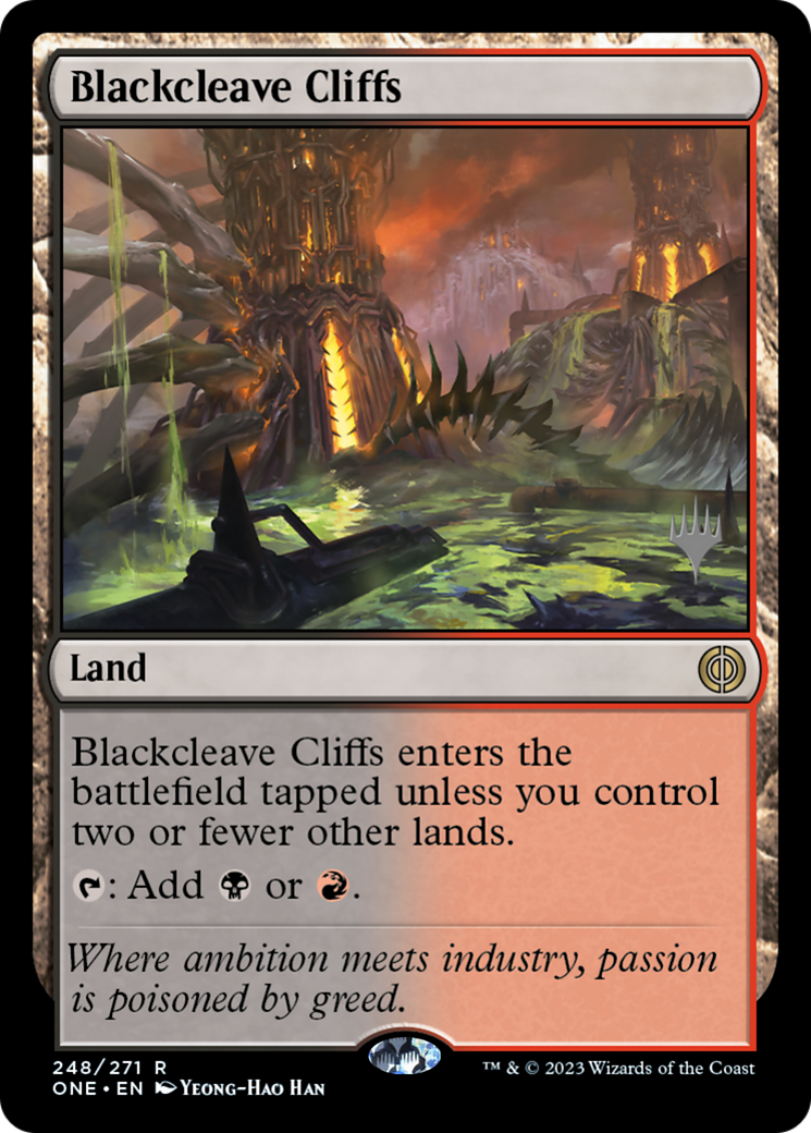 Blackcleave Cliffs (Promo Pack) [Phyrexia: All Will Be One Promos] | Grognard Games