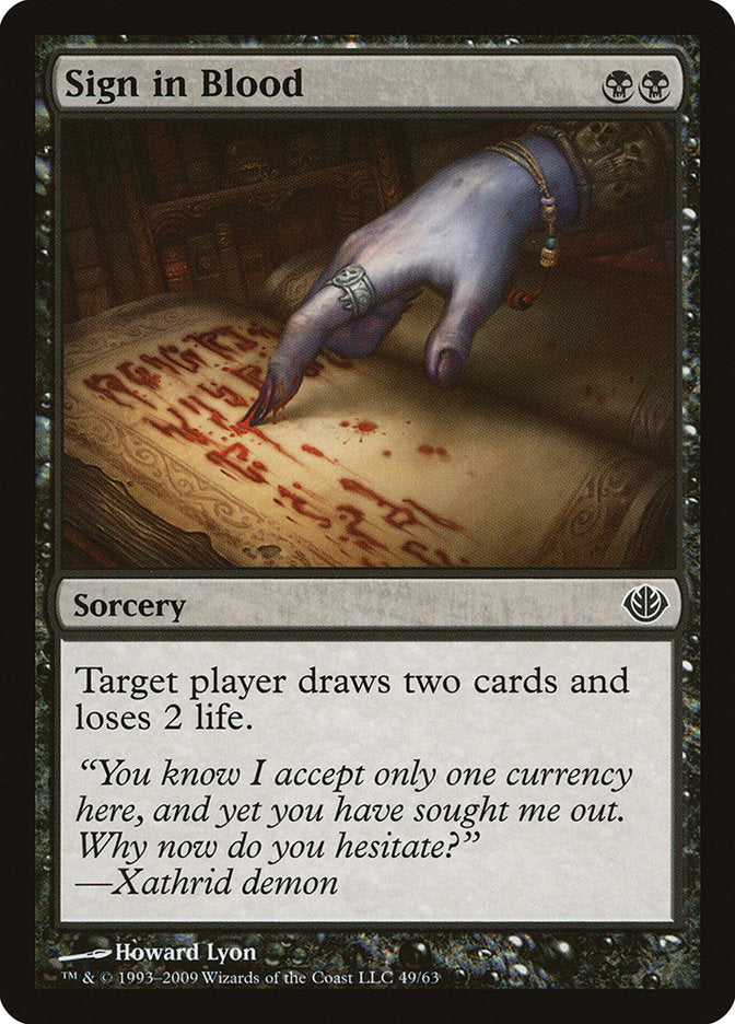 Sign in Blood [Duel Decks: Garruk vs. Liliana] | Grognard Games