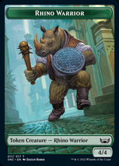 Cat // Rhino Warrior Double-sided Token [Streets of New Capenna Tokens] | Grognard Games