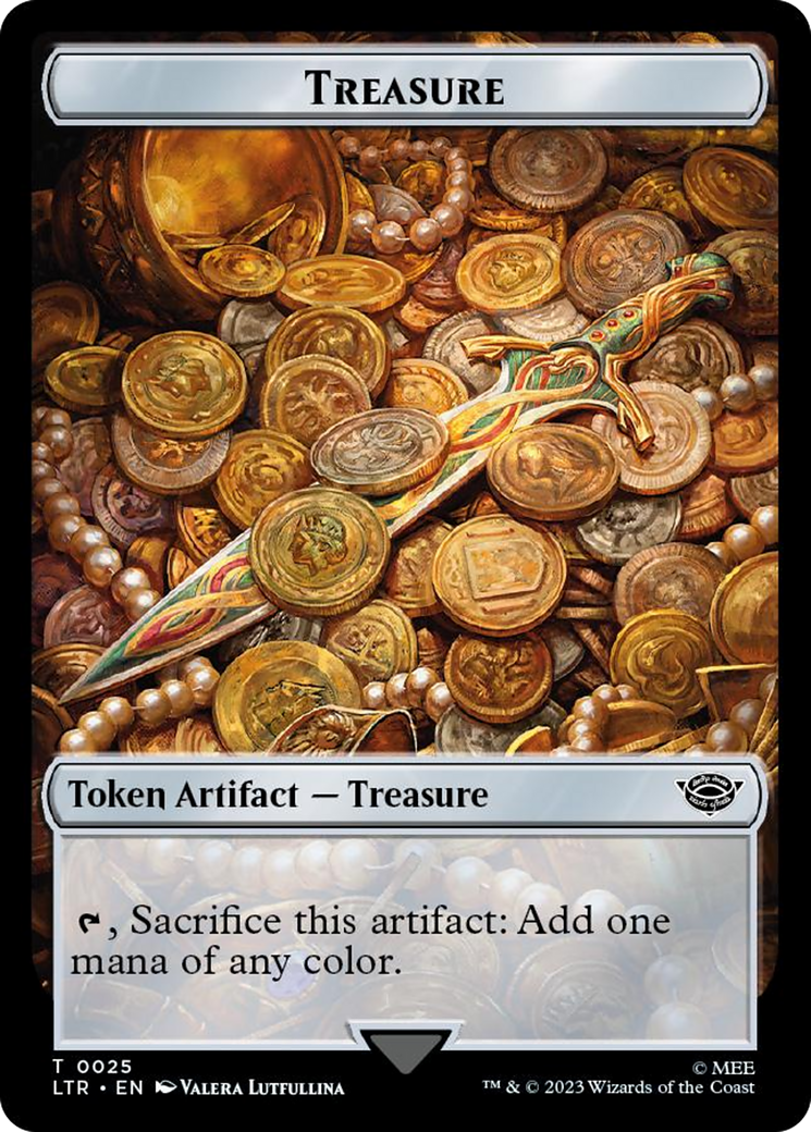 Treasure // Food (0024) Double-Sided Token (Surge Foil) [The Lord of the Rings: Tales of Middle-Earth Tokens] | Grognard Games