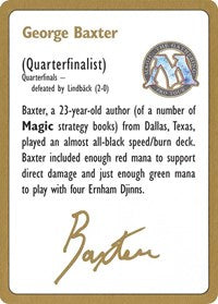 1996 George Baxter Biography Card [World Championship Decks] | Grognard Games
