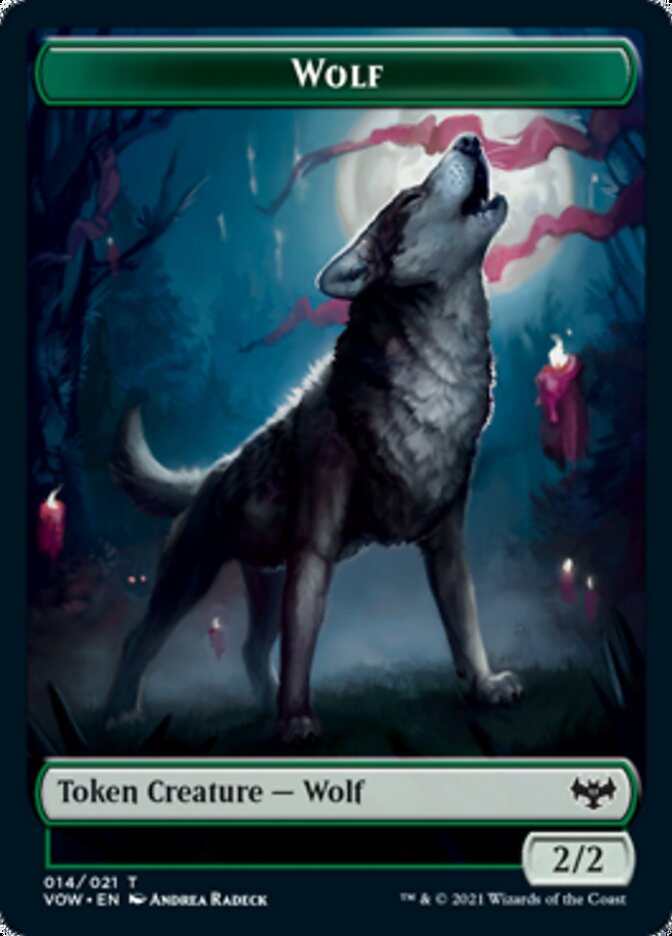 Zombie (008) // Wolf (014) Double-sided Token [Innistrad: Crimson Vow Tokens] | Grognard Games