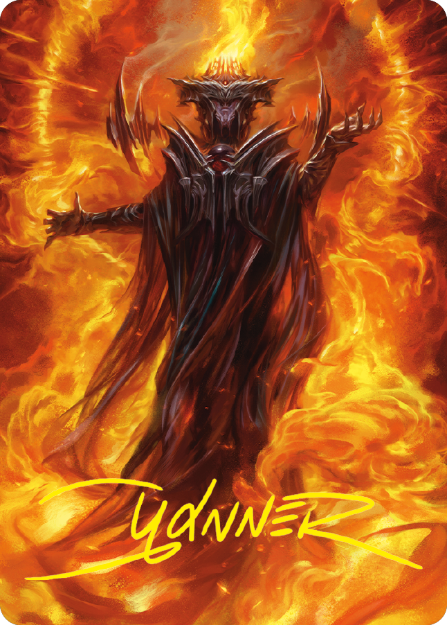Sauron, the Dark Lord Art Card (Gold-Stamped Signature) [The Lord of the Rings: Tales of Middle-earth Art Series] | Grognard Games