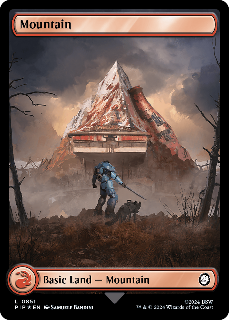Mountain (0851) (Surge Foil) [Fallout] | Grognard Games