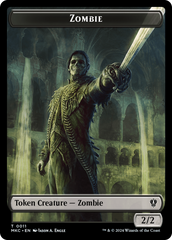 Salamander Warrior // Zombie Double-Sided Token [Murders at Karlov Manor Commander Tokens] | Grognard Games