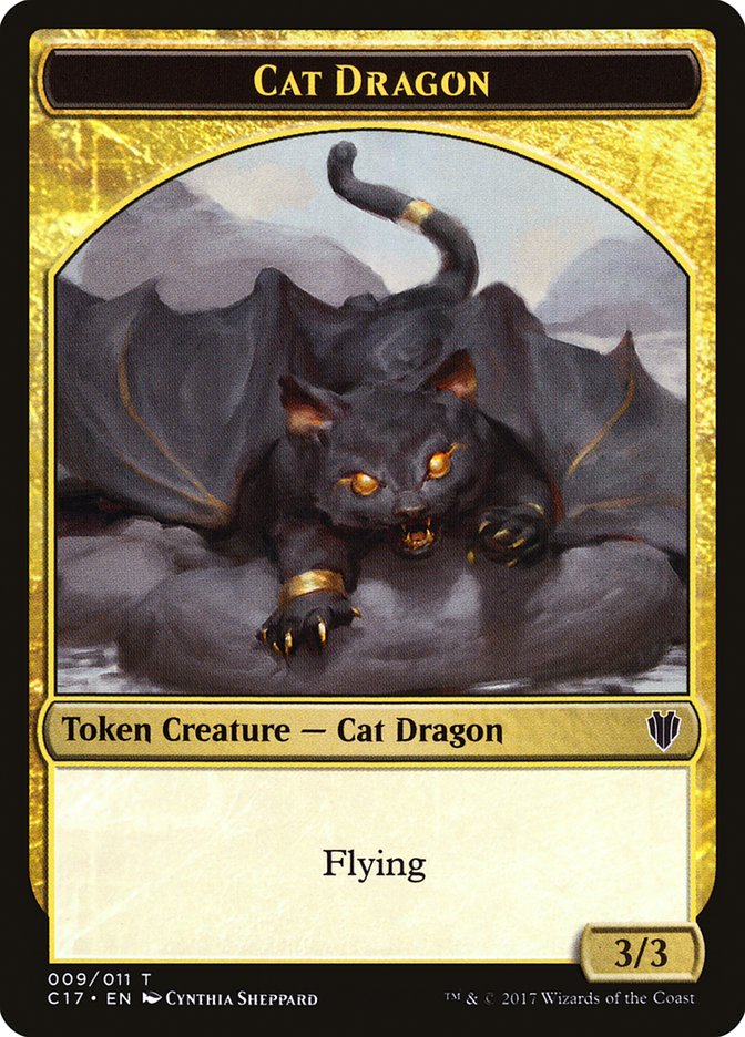 Cat Dragon // Dragon (007) Double-sided Token [Commander 2017 Tokens] | Grognard Games