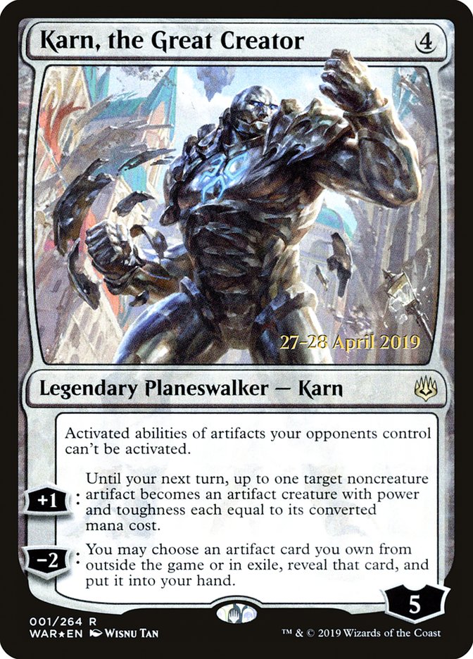 Karn, the Great Creator  [War of the Spark Prerelease Promos] | Grognard Games